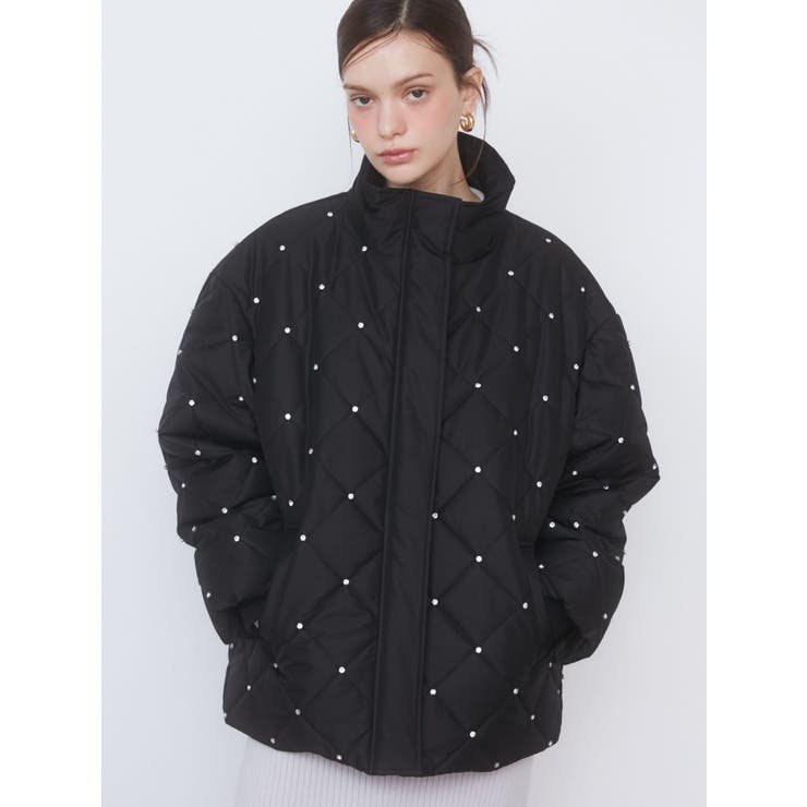 【定価¥20,900】CALNAMUR ビジューキルティングブルゾン BIJOU QUILTING BLOUSON/ビジューキルティングブルゾン[品番