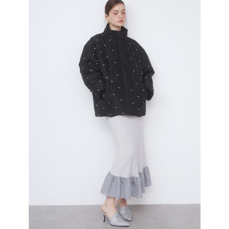 BIJOU QUILTING BLOUSON/ビジューキルティングブルゾン[品番