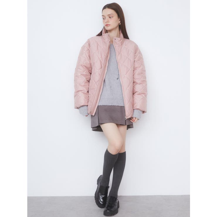 BIJOU QUILTING BLOUSON/ビジューキルティングブルゾン[品番