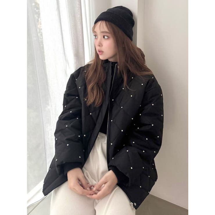 新作グッ BIJOU BLOUSON/ビジューキルティングブルゾン[品番 QUILTING ジャケット・アウター