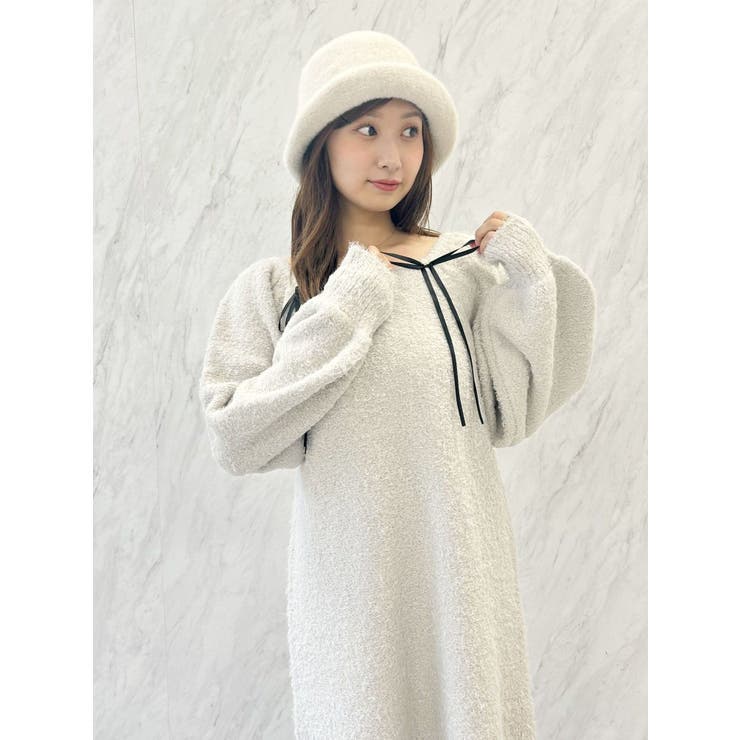 CURLY YARN MINI OP/カーリーヤーンミニワンピース | CALNAMUR | 詳細画像23 