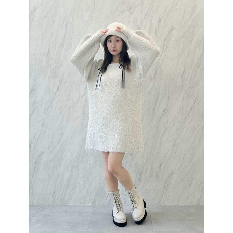 CURLY YARN MINI OP/カーリーヤーンミニワンピース | CALNAMUR | 詳細画像25 