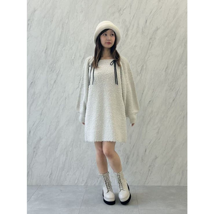 CURLY YARN MINI OP/カーリーヤーンミニワンピース | CALNAMUR | 詳細画像26 