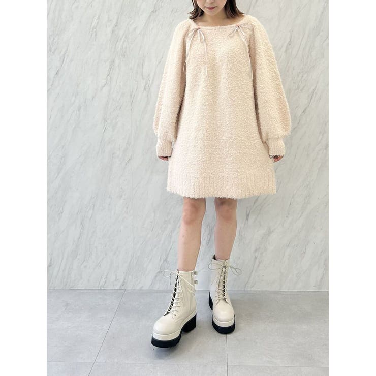 CURLY YARN MINI OP/カーリーヤーンミニワンピース | CALNAMUR | 詳細画像30 