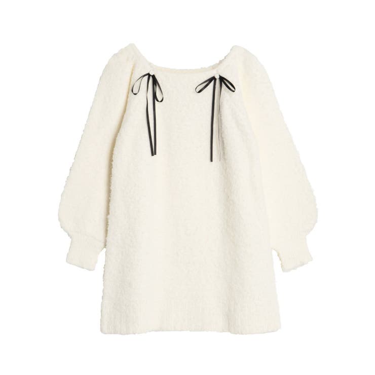 ホワイト | CURLY YARN MINI OP/カーリーヤーンミニワンピース | CALNAMUR