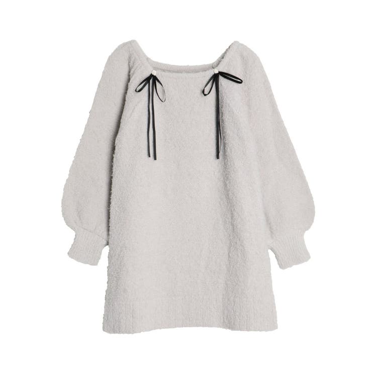 グレー | CURLY YARN MINI OP/カーリーヤーンミニワンピース | CALNAMUR