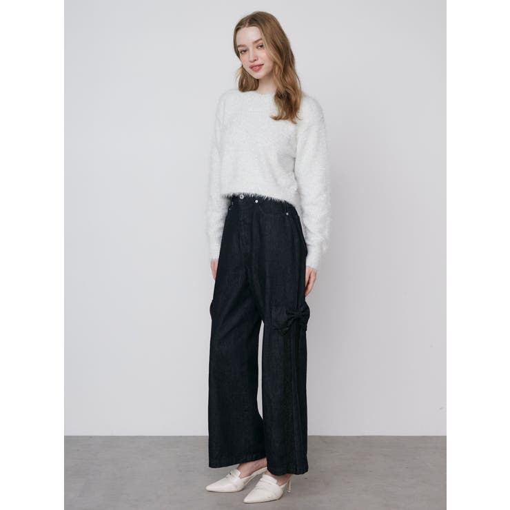 SIDE RIBBON×LACE DENIM[品番：MKSW0061424]｜CALNAMUR