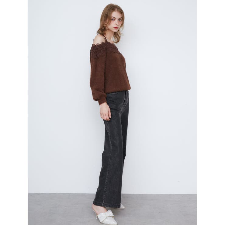 LACE 2WAY SHAGGY KNIT/レース2WAYシャギーニット[品番 LACE 2WAY SHAGGY KNIT/レース2WAYシャギーニット[品番