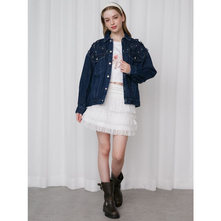 3D FLOWER DENIM BLOUSON/3Dフラワーデニムブルゾン[品番