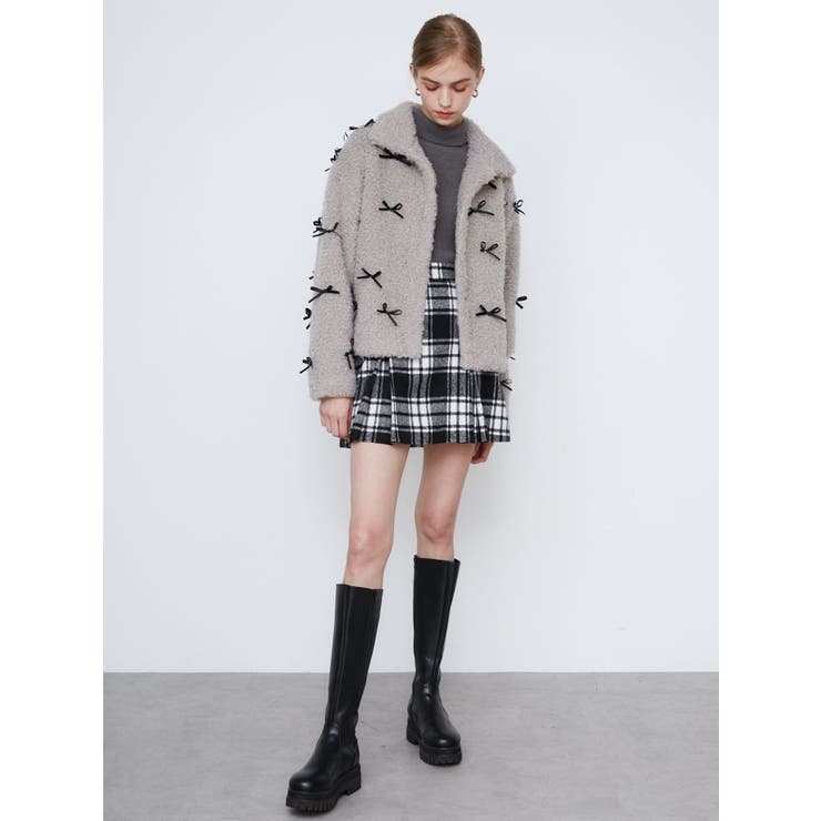 ジャケット・アウター CALNAMUR MANY RIBBON LOOP FUR BLOUSON MANY RIBBON LOOP[品番：MKSW0062210]｜CALNAMUR（カルナムール