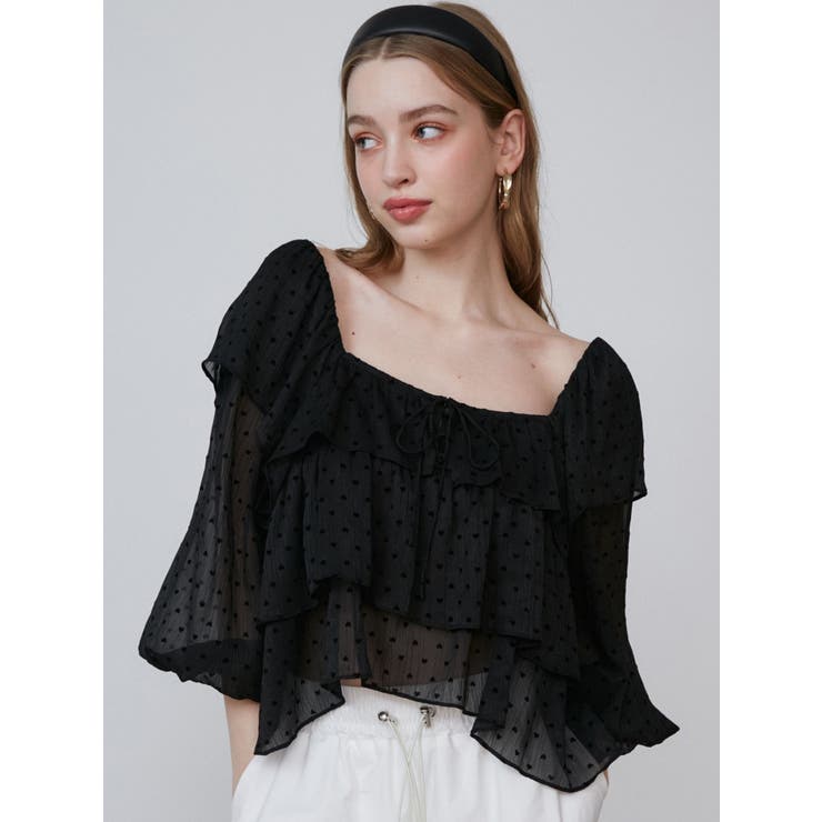 ブラック | FRILL TIERED BL/フリルティアードブラウス | CALNAMUR