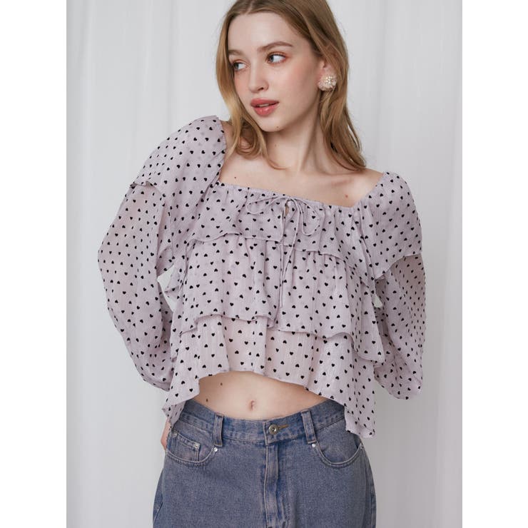 ピンク | FRILL TIERED BL/フリルティアードブラウス | CALNAMUR