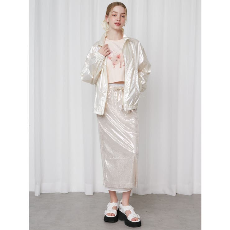 SPANGLE DRAWSTRINGS SK/スパンコールドロストスカート | CALNAMUR | 詳細画像11 