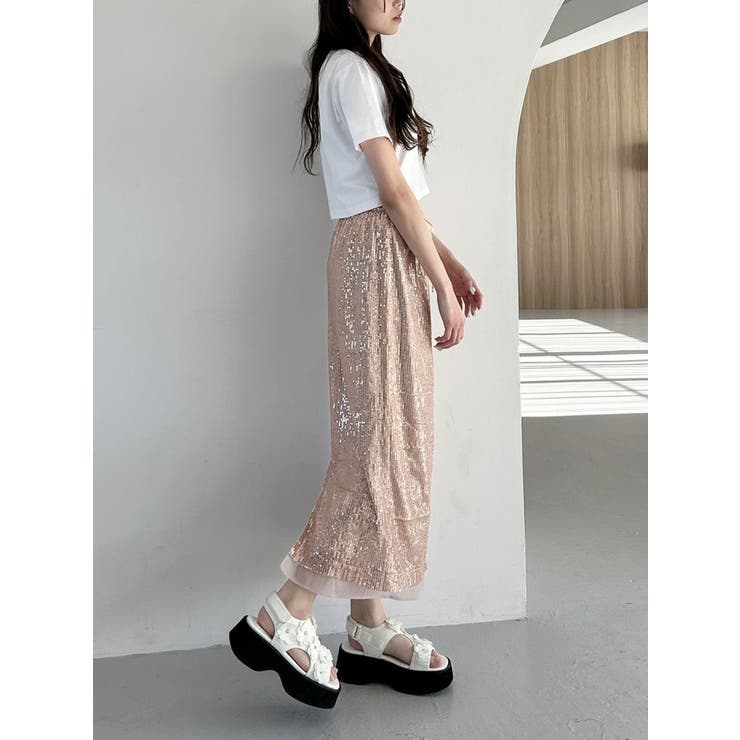 SPANGLE DRAWSTRINGS SK/スパンコールドロストスカート | CALNAMUR | 詳細画像15 