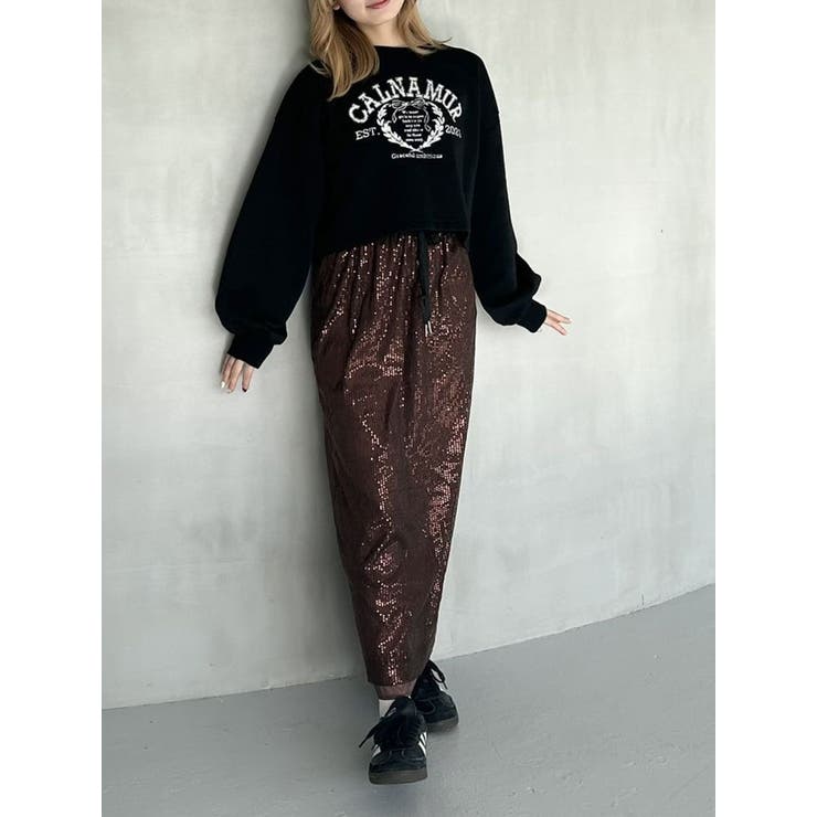 SPANGLE DRAWSTRINGS SK/スパンコールドロストスカート | CALNAMUR | 詳細画像16 