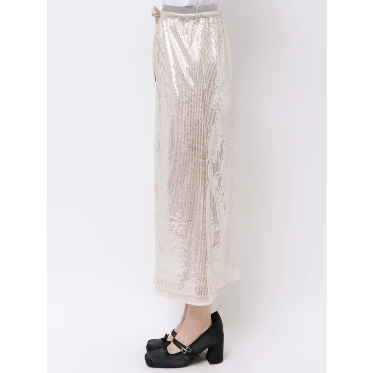 SPANGLE DRAWSTRINGS SK/スパンコールドロストスカート | CALNAMUR | 詳細画像19 