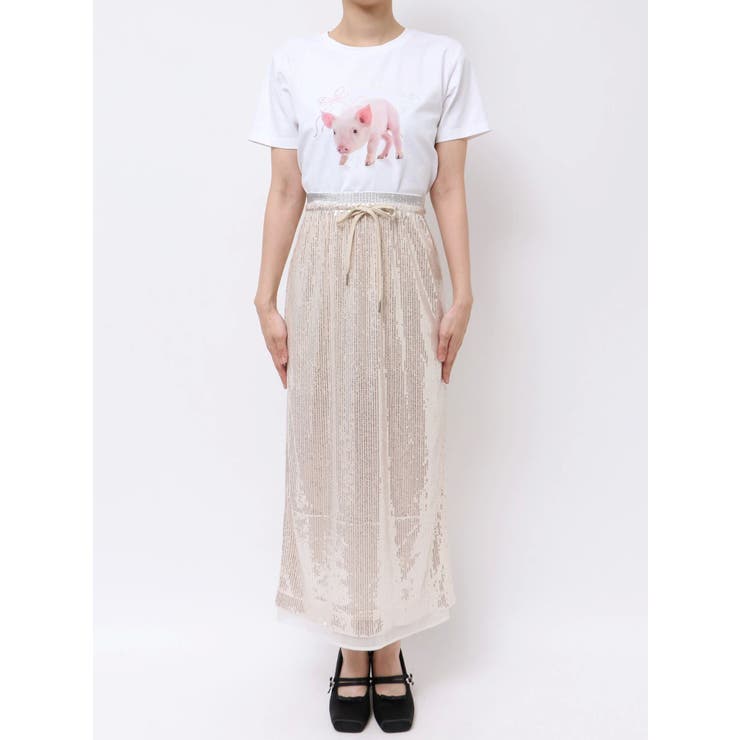 SPANGLE DRAWSTRINGS SK/スパンコールドロストスカート | CALNAMUR | 詳細画像25 