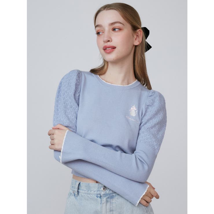 ブルー | OPENWORK CAT KNIT/オープンワークキャットニット | CALNAMUR