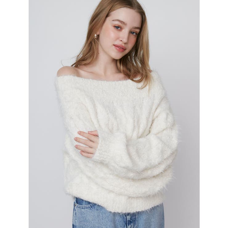 2WAY MIX YARN CABLE KNIT/２WAYヤーンケーブルニット | CALNAMUR | 詳細画像3 