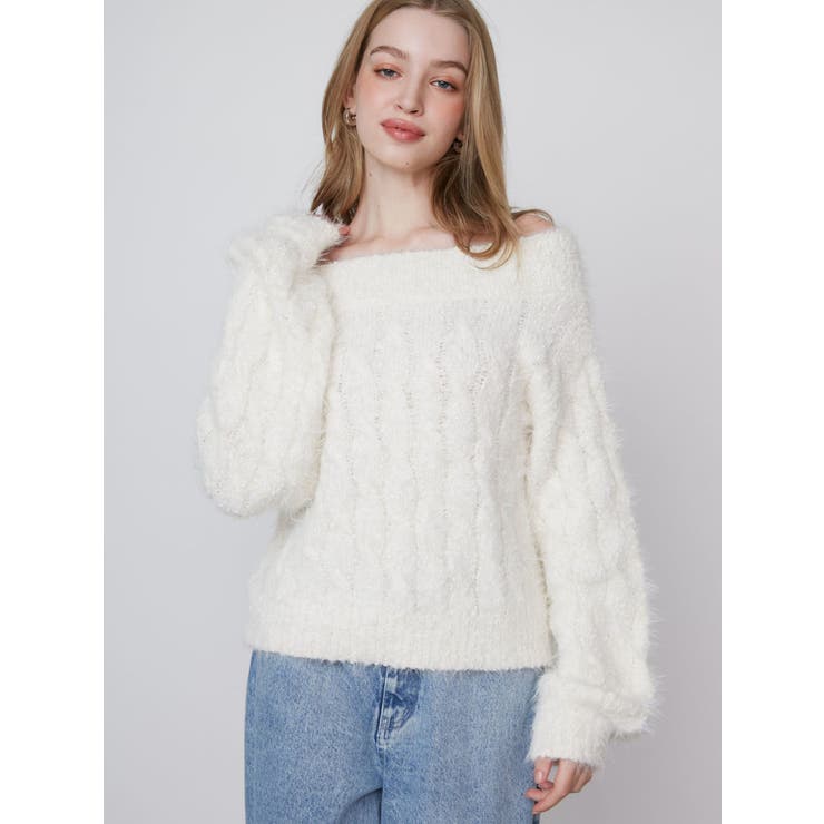 2WAY MIX YARN CABLE KNIT/２WAYヤーンケーブルニット | CALNAMUR | 詳細画像4 