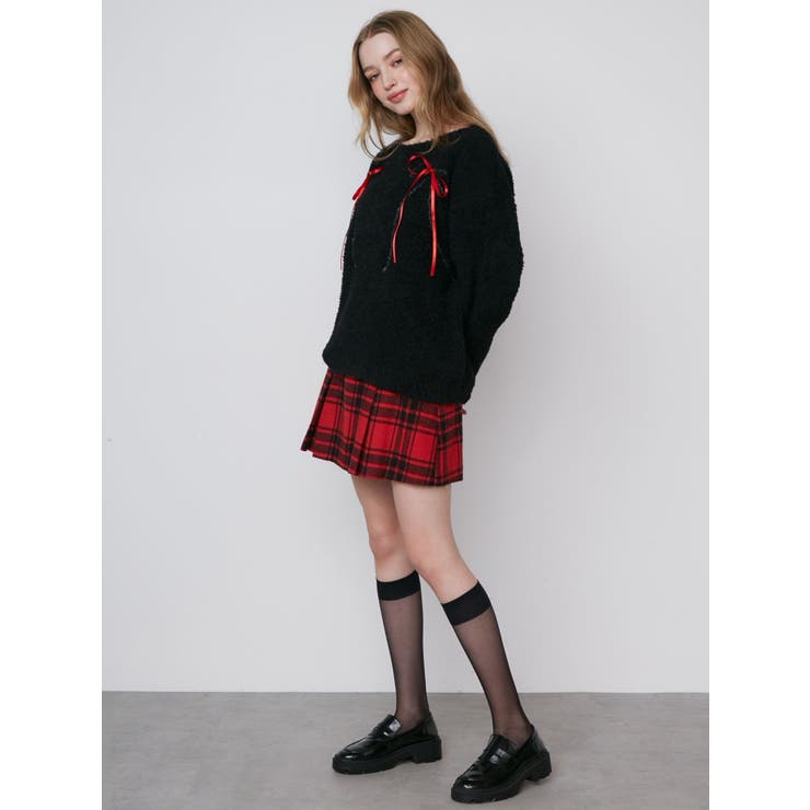ANNA MOLINARI COUTURE リブ リボン ニット D ANNA MOLINARI COUTURE リブ リボン ニット D