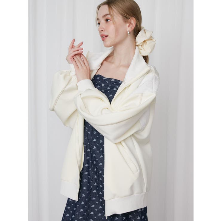 ホワイト | LACE BLOCKING BIG | CALNAMUR