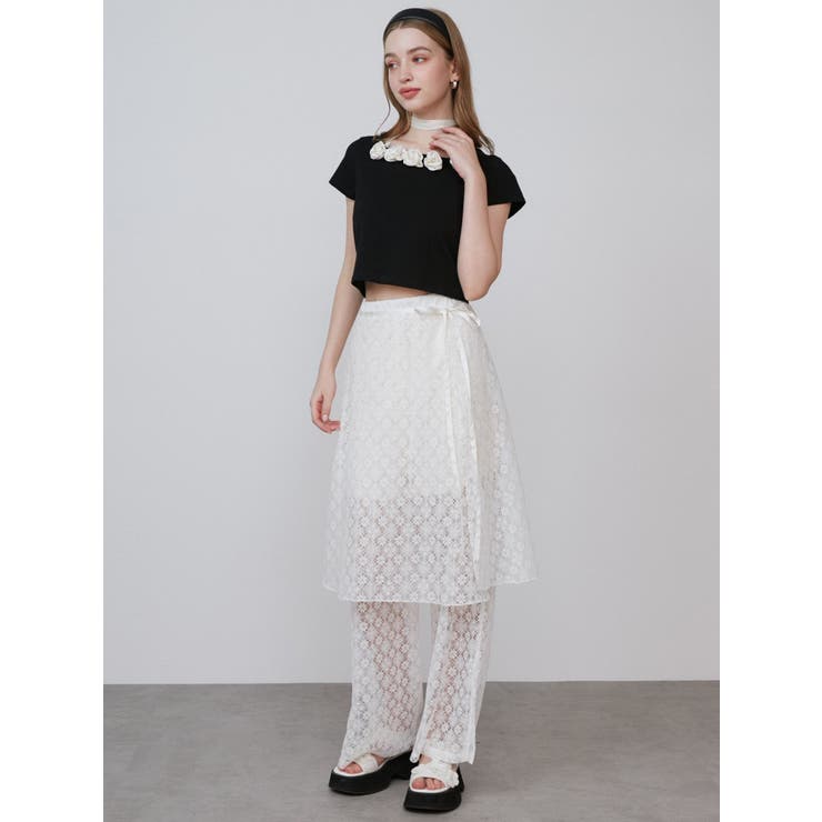 LACE LAYERED SKPT/レースレイヤードスカートパンツ | CALNAMUR | 詳細画像11 