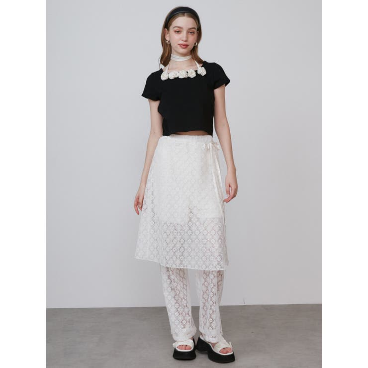 LACE LAYERED SKPT/レースレイヤードスカートパンツ | CALNAMUR | 詳細画像12 