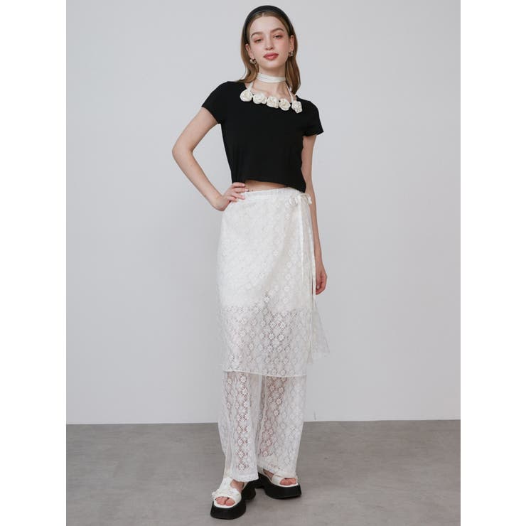 LACE LAYERED SKPT/レースレイヤードスカートパンツ | CALNAMUR | 詳細画像13 