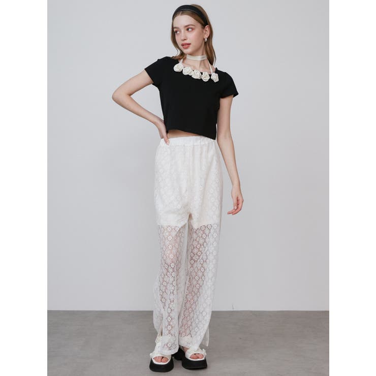 LACE LAYERED SKPT/レースレイヤードスカートパンツ | CALNAMUR | 詳細画像16 