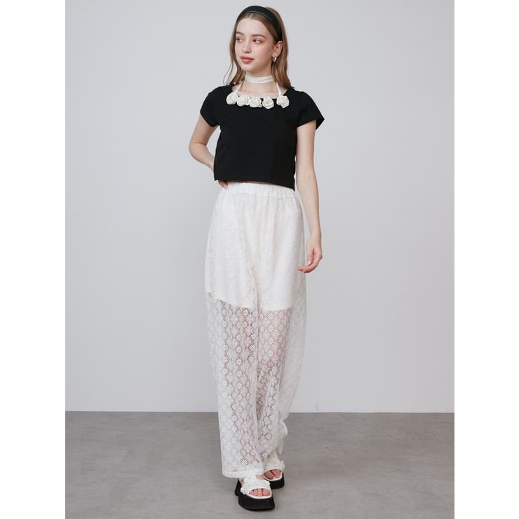 LACE LAYERED SKPT/レースレイヤードスカートパンツ | CALNAMUR | 詳細画像17 