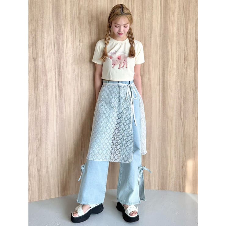 LACE LAYERED SKPT/レースレイヤードスカートパンツ | CALNAMUR | 詳細画像5 