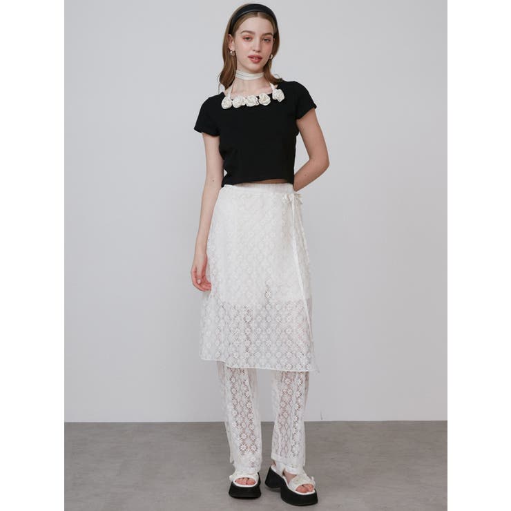 LACE LAYERED SKPT/レースレイヤードスカートパンツ | CALNAMUR | 詳細画像6 
