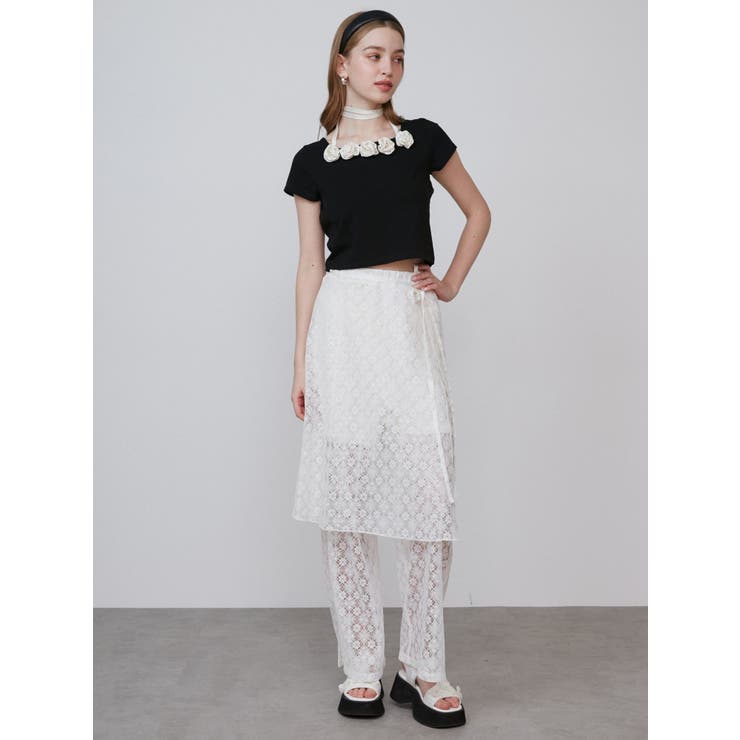 LACE LAYERED SKPT/レースレイヤードスカートパンツ | CALNAMUR | 詳細画像9 