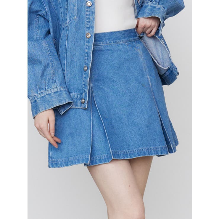 DENIM TUCK MINI SK/デニムタックミニスカート[品番