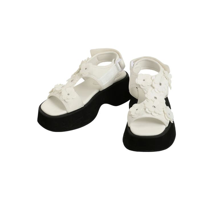 ホワイト | 3D FLOWER SPORTS SANDALS/3Dフラワースポーツサンダル | CALNAMUR