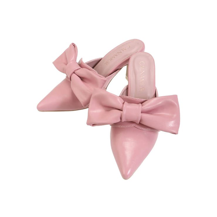 全国送料無料ギフト BIG RIBBON CLIP MULE/ビッグリボンクリップミュール[品番 靴