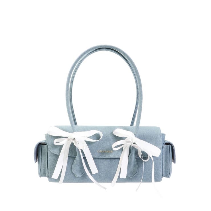 BOSTON RIBBON DENIM BAG/ボストンリボンデニムバッグ[品番 BOSTON RIBBON DENIM BAG/ボストンリボンデニムバッグ[品番