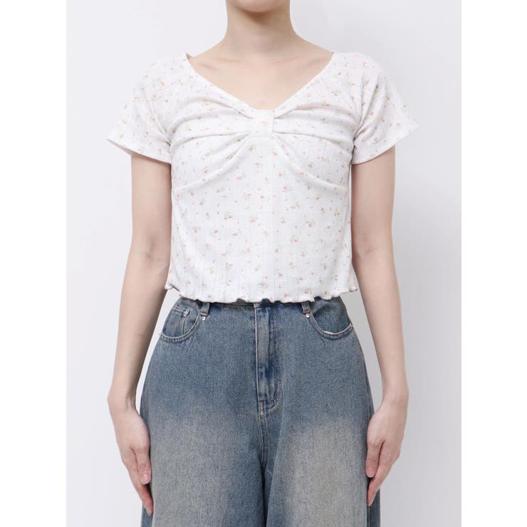 PETIT FLOWER RIBBON TSHIRTS/小花柄リボンTシャツ | CALNAMUR | 詳細画像6 