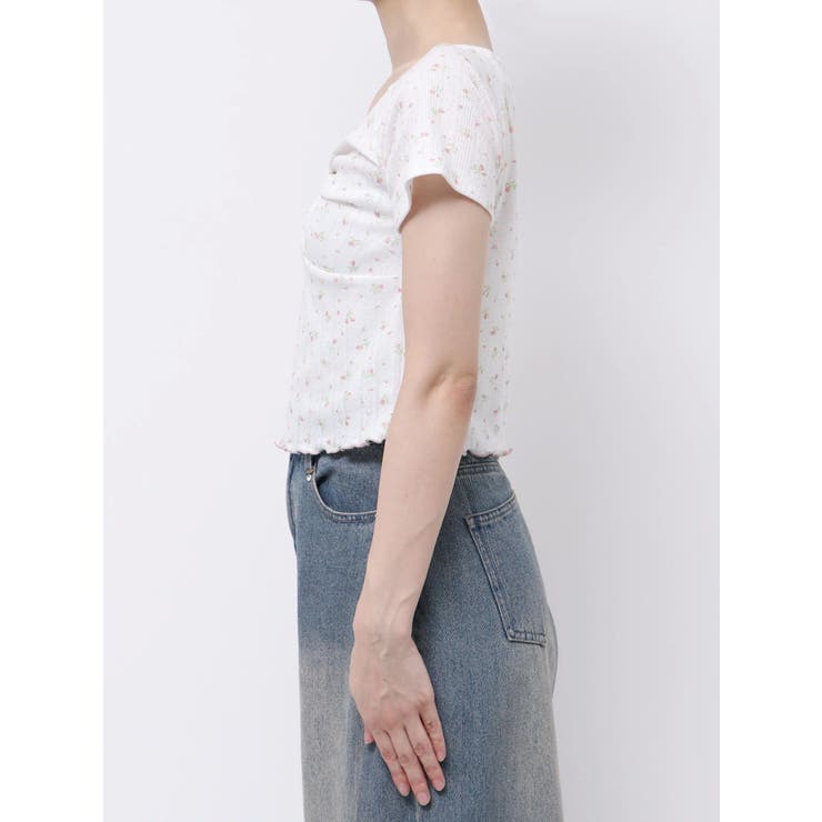 PETIT FLOWER RIBBON TSHIRTS/小花柄リボンTシャツ | CALNAMUR | 詳細画像7 
