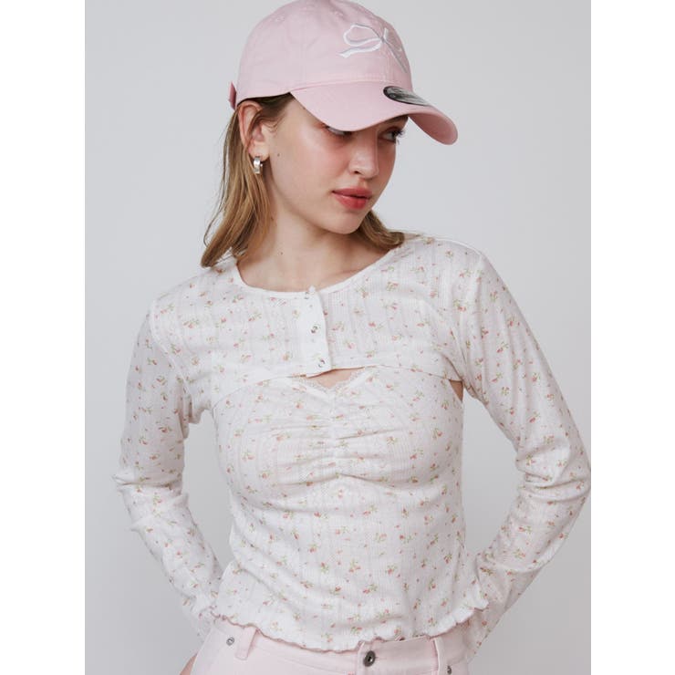 ピンク | PETIT FLOWER ENSEMBLE/小花柄アンサンブル | CALNAMUR