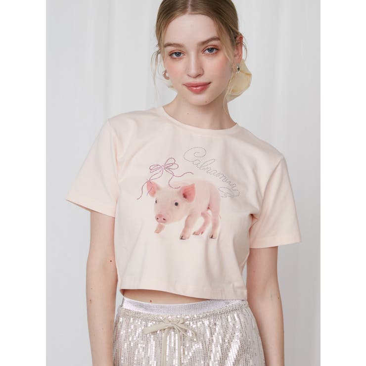 ピンク | PIGLET RIBBON BIJOU | CALNAMUR