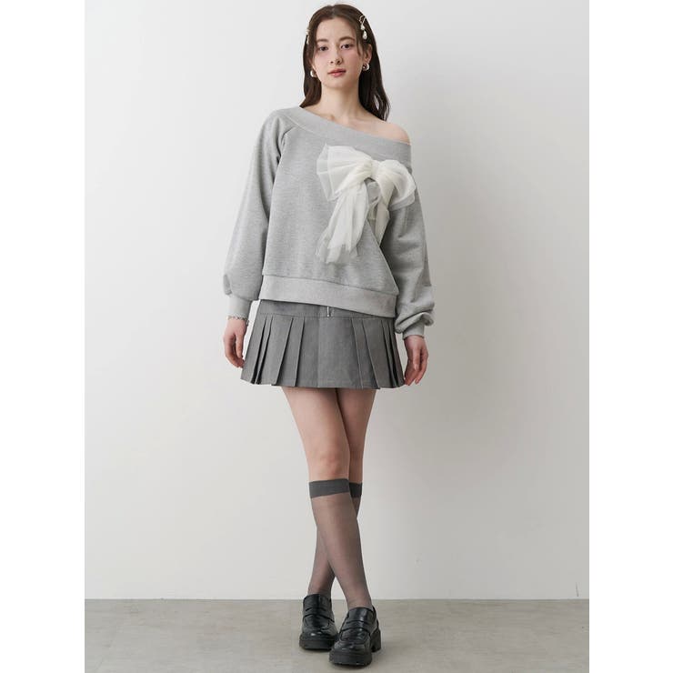【売り切り御免！】 2WAY SWEAT/2WAYリボンスウェット[品番：MKSW0064214 RIBBON トップス
