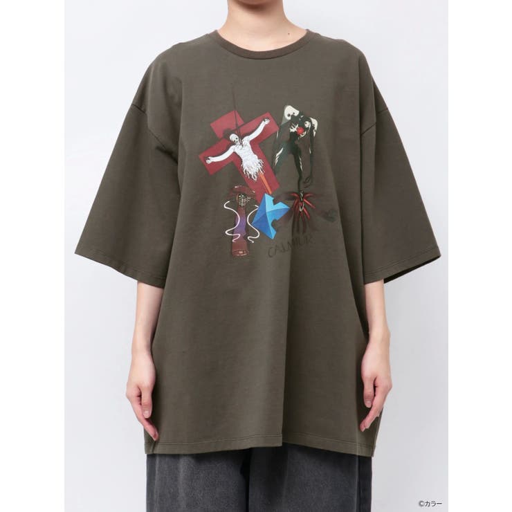 CALNAMUR エヴァンゲリオンコラボ　使徒ちょっと集合Tシャツ　ホワイトF エヴァンゲリオンコラボ】使徒ちょっと集合 TEE（Tシャツ