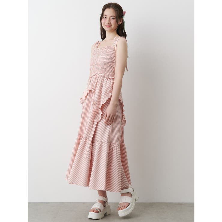 GINGHAM SHIRRING GATHER[品番：MKSW0063090]｜CALNAMUR