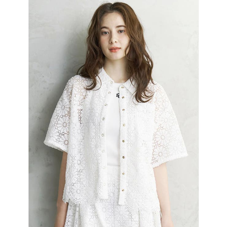 ホワイト | FLOWER LACE HALF | CALNAMUR