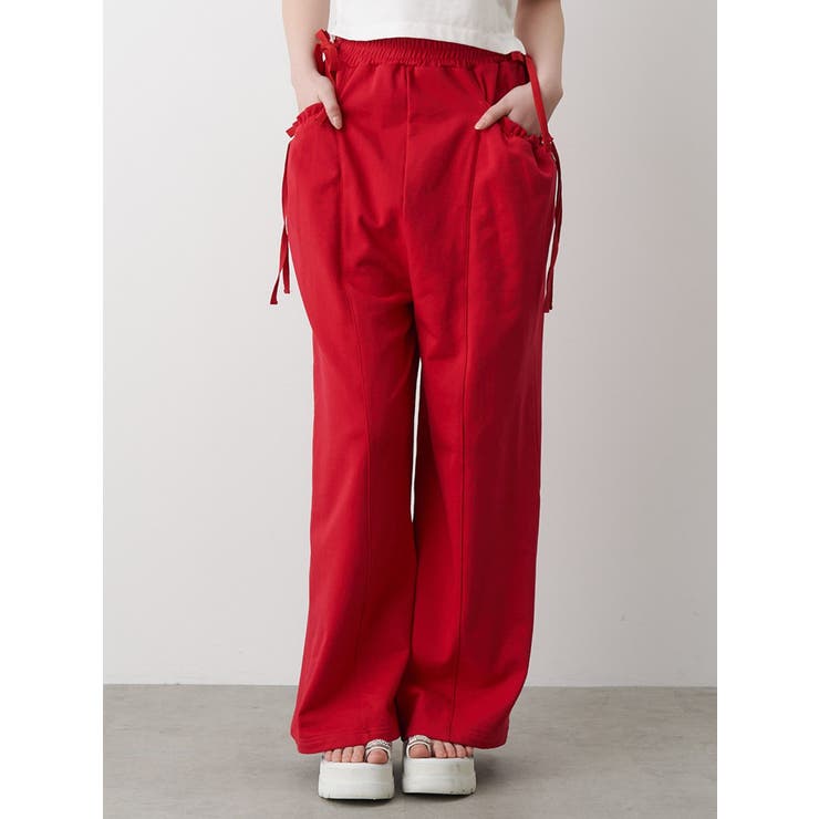 レッド | POCKET GATHER SWEAT PT/ポケットギャザースウェットパンツ | CALNAMUR