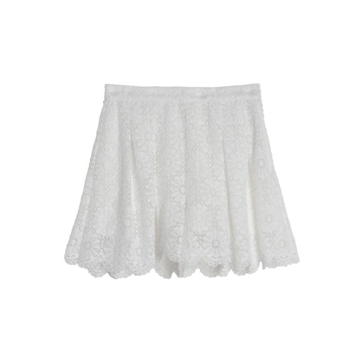 ホワイト | FLOWER LACE CULOTTES/フラワーレースキュロット | CALNAMUR