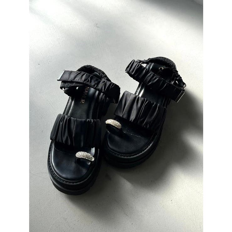 ブラック | BIJOU RING GYATHER | CALNAMUR