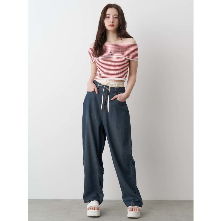 CALNAMUR LAYERED LOOSE DENIM/レイヤードルーズデニム LAYERED LOOSE DENIM/レイヤードルーズデニム[品番：MKSW0063337